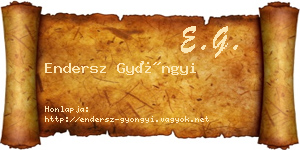 Endersz Gyöngyi névjegykártya